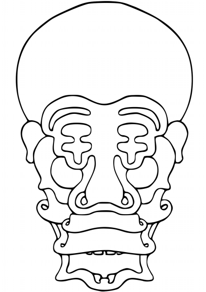 Vegepedia Abstract Face coloring page image
