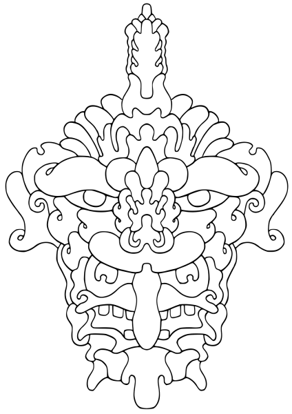 Vegepedia Abstract Face coloring page image