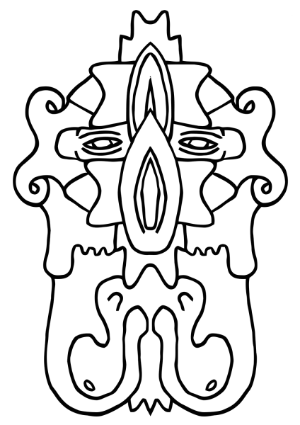 Vegepedia Abstract Face coloring page image