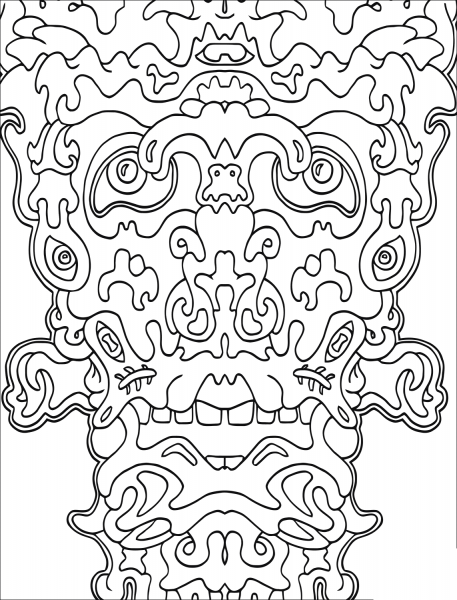 Vegepedia Abstract Face coloring page image
