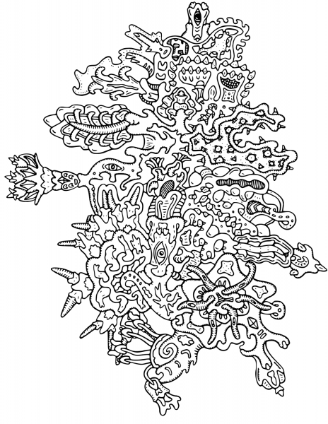Vegepedia Abstract Pattern coloring page image