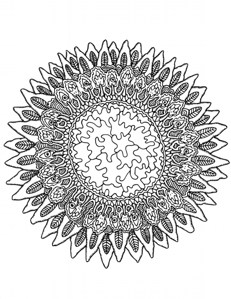 Vegepedia Abstract Pattern coloring page image