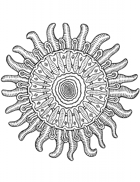 Vegepedia Abstract Pattern coloring page image