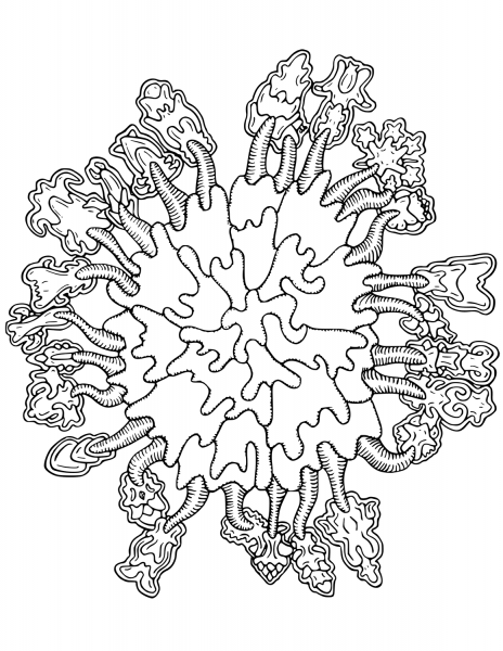 Vegepedia Abstract Pattern coloring page image
