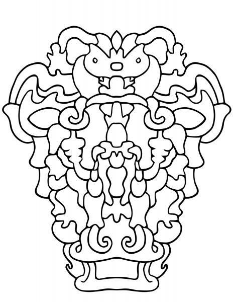 Vegepedia Abstract Pattern coloring page image