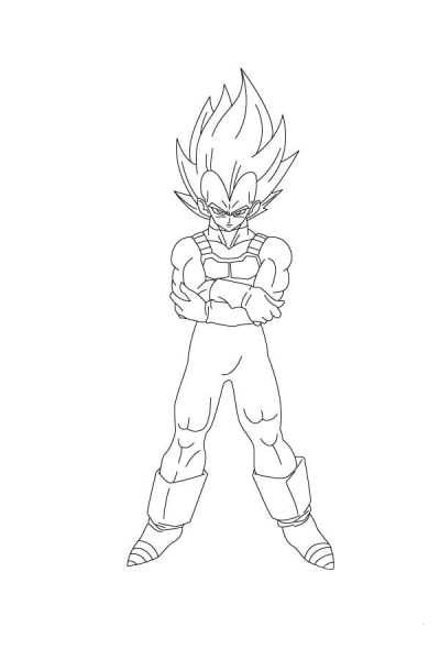 Vegeta Is Angry coloring page image