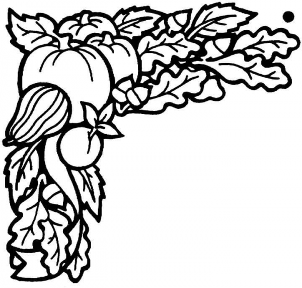 Vegetables Harvested in September coloring page image