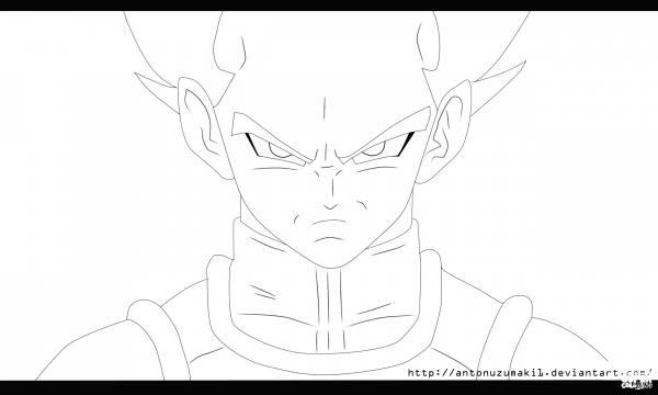 Vegetta from Dragon Ball Z coloring page image