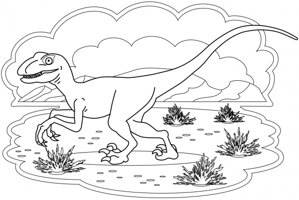 Velociraptor coloring page image