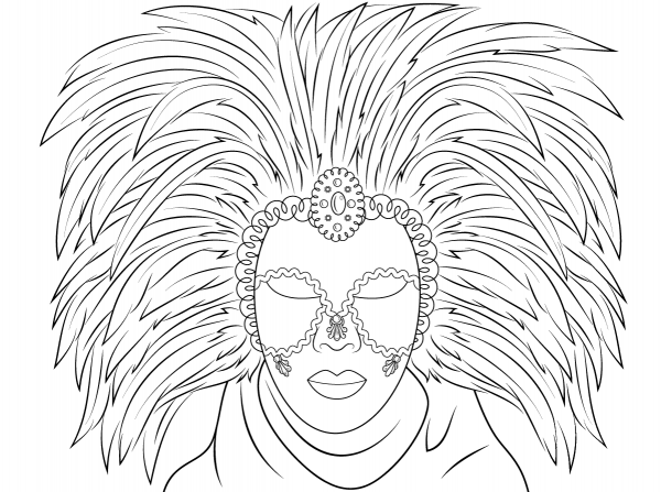 Venetian Mask coloring page image