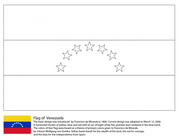 Venezuela Flag coloring page image