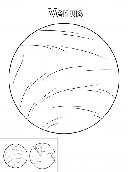 Venus Planet coloring page image