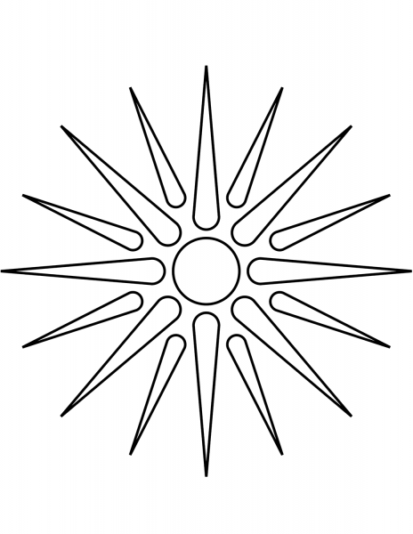 Vergina Sun coloring page image