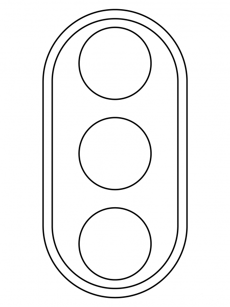 Vertical Traffic Light coloring page image