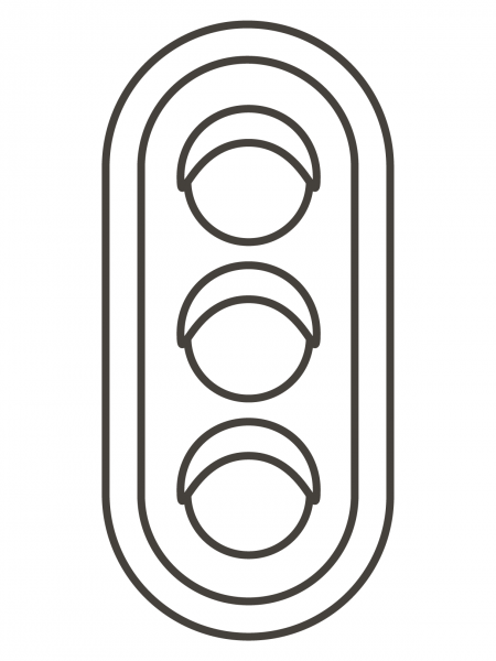 Vertical Traffic Light coloring page image