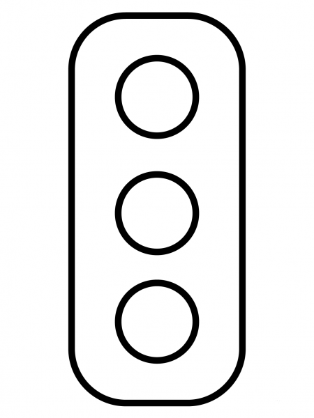 Vertical Traffic Light Emoji coloring page image