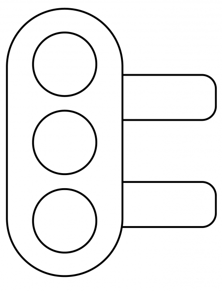 Vertical Traffic Light Emoji coloring page image