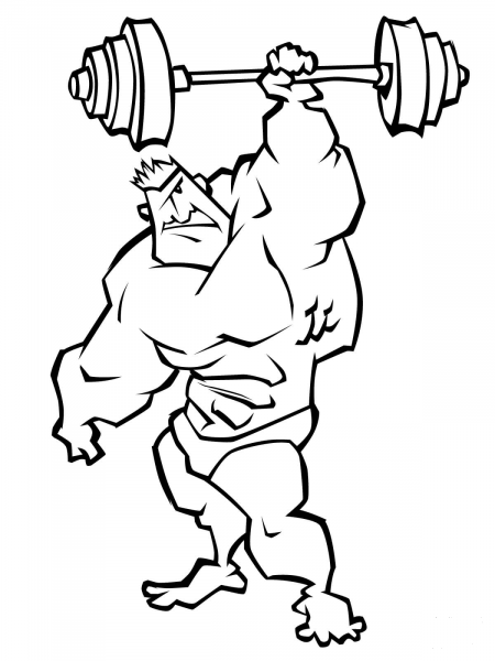 Very Strong Weightlifter coloring page image