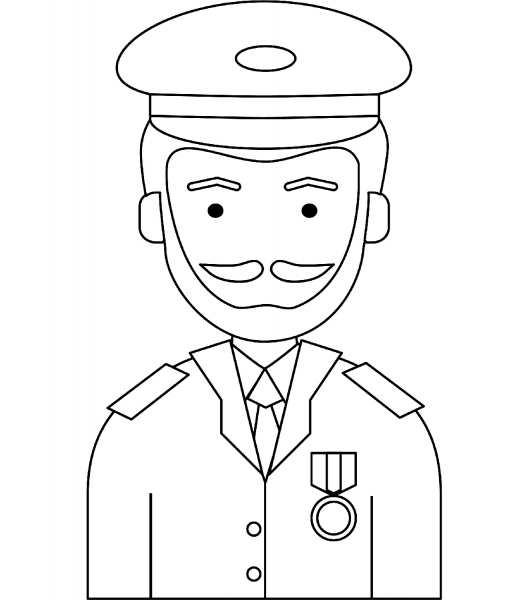 Veteran coloring page image