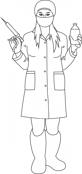 Veterinarian coloring page image