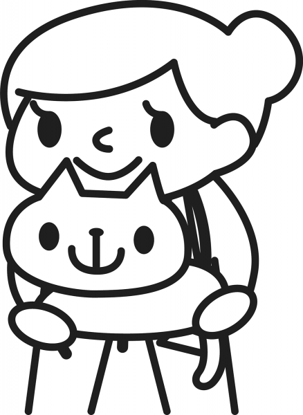 Veterinarian with Cat coloring page image