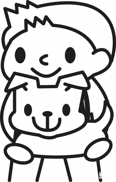 Veterinarian with Dog coloring page image