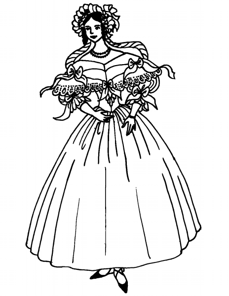 Victorian Lady coloring page image