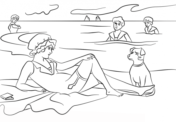 Victorian Seaside coloring page image