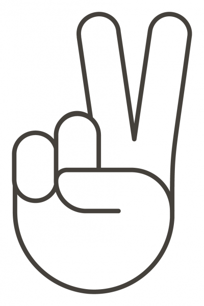 Victory Hand coloring page image