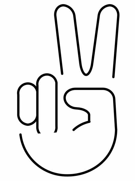 Victory Hand Emoji coloring page image