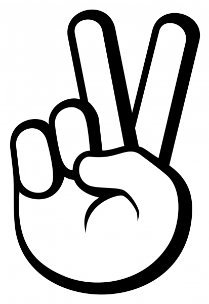 Victory Hand Emoji coloring page image