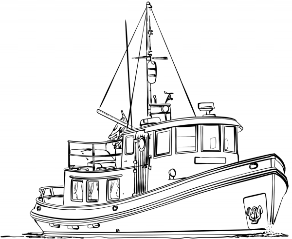Victory Tug Trawler coloring page image