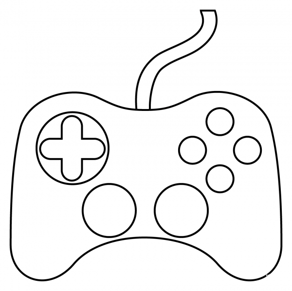 Video Game Emoji coloring page image