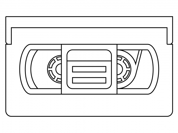 Videocassette coloring page image