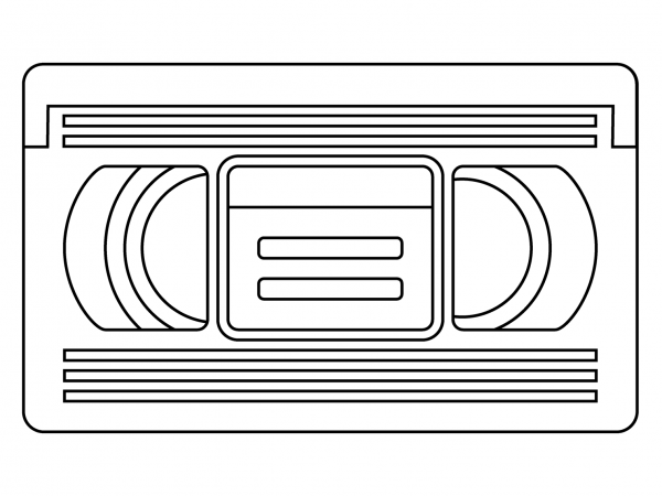 Videocassette Emoji coloring page image