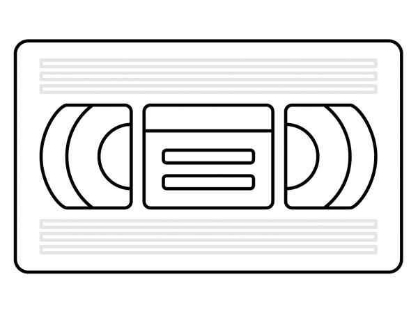 Videocassette Emoji coloring page image