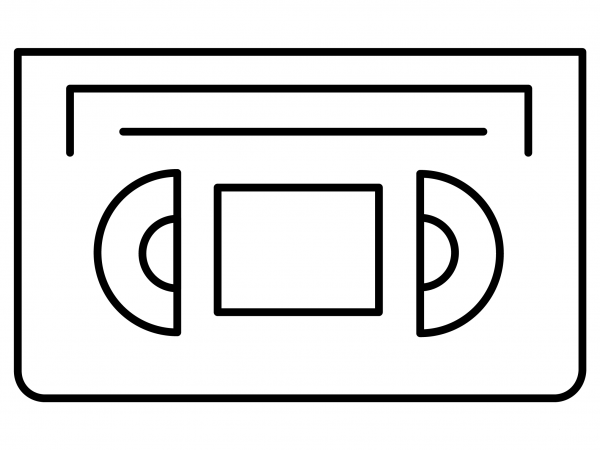Videocassette Emoji coloring page image