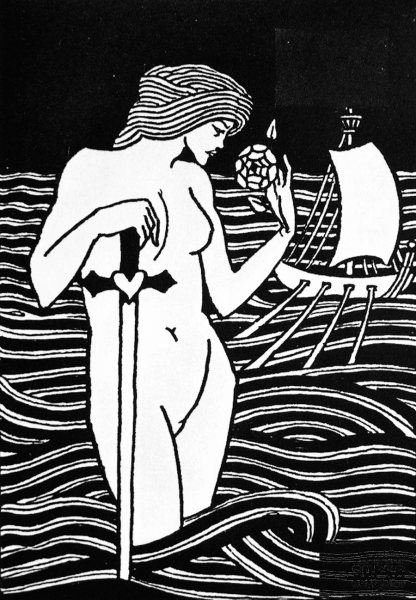 Vignette from Le Morte d’Arthur 1 coloring page image