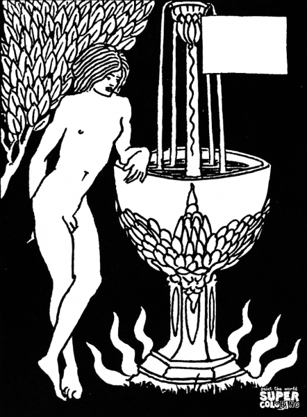 Vignette from Le Morte d’Arthur 18 coloring page image