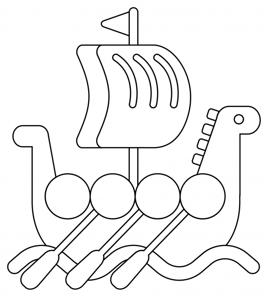 Viking Boat coloring page image