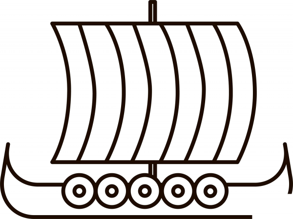 Viking Boat coloring page image