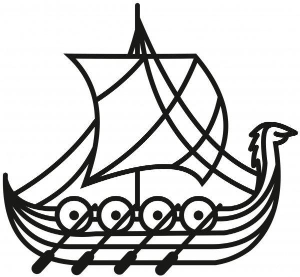 Viking Boat coloring page image