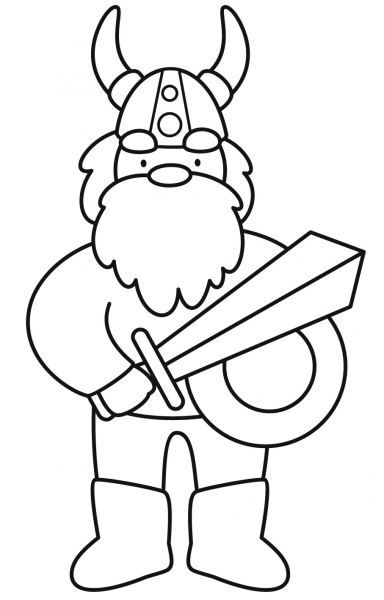 Viking coloring page image