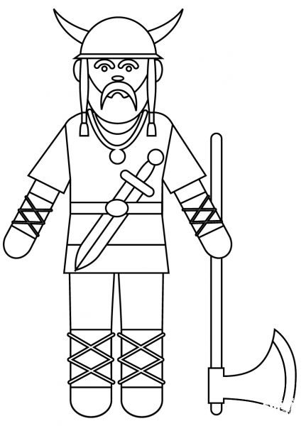 Viking coloring page image