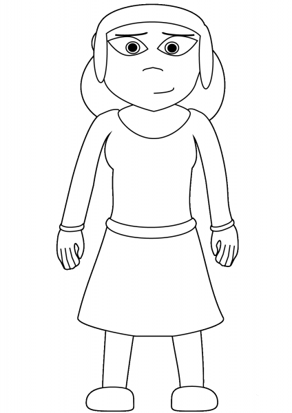 Viking Girl coloring page image