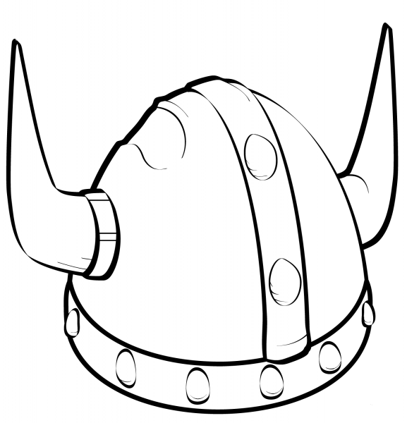 Viking Helmet coloring page image