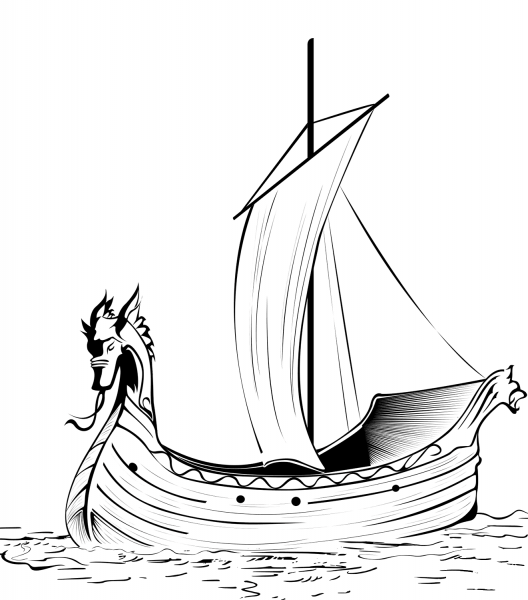 Viking Ship coloring page image