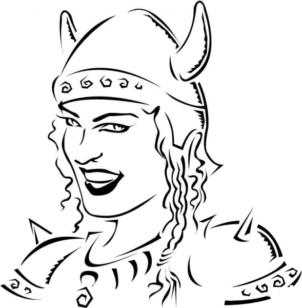 Viking Woman  coloring page image