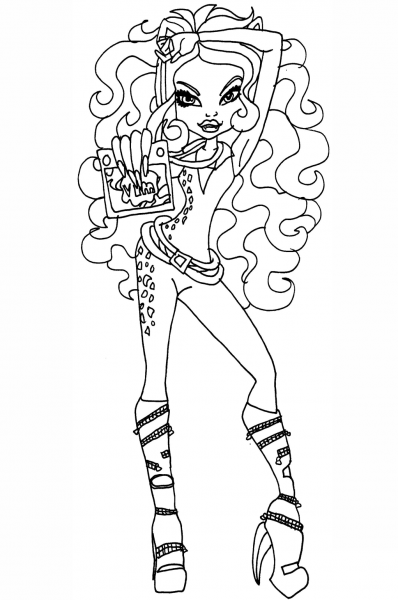 Vim Clawdeen coloring page image