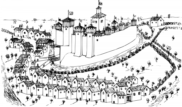 Vintage 14Th Century Roanne coloring page image